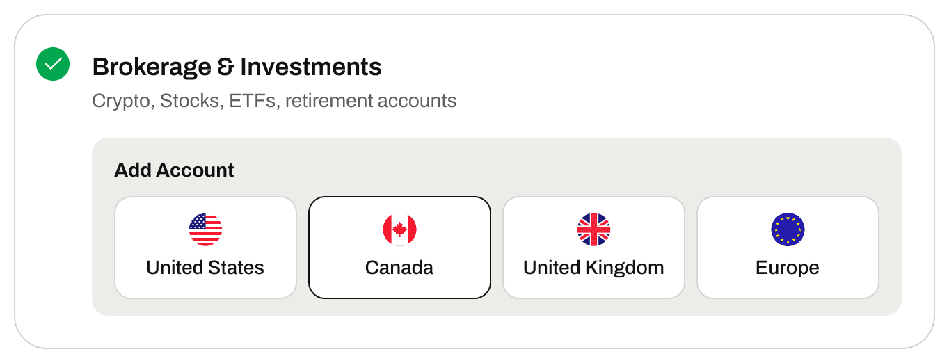 Connecting financial accounts
